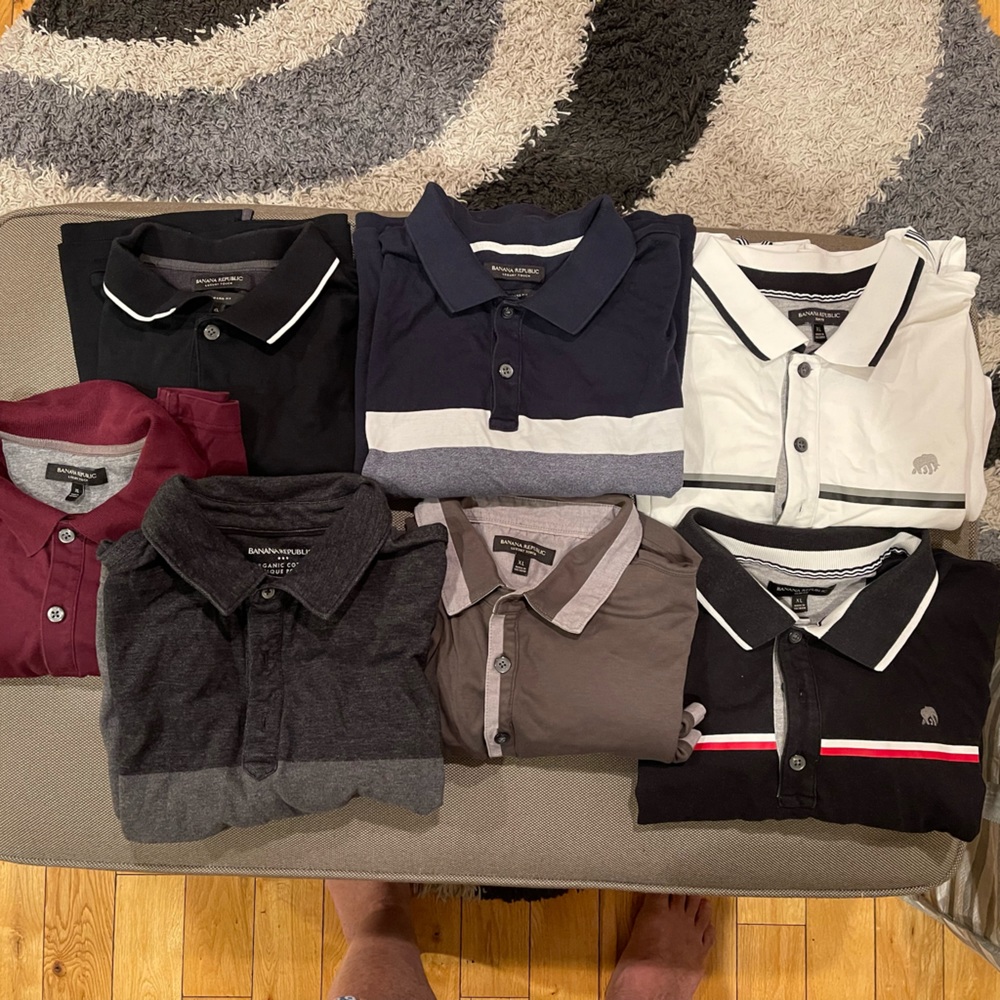 Bundle of 7 - XL Banana Republic short sleeved polos